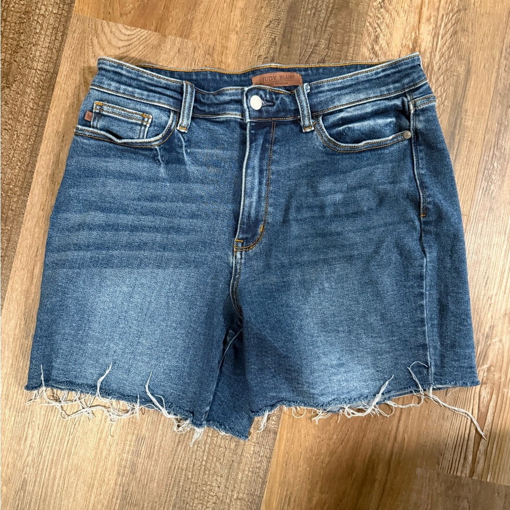 Judy Blue Jean Shorts Blue Distressed Cut-Offs